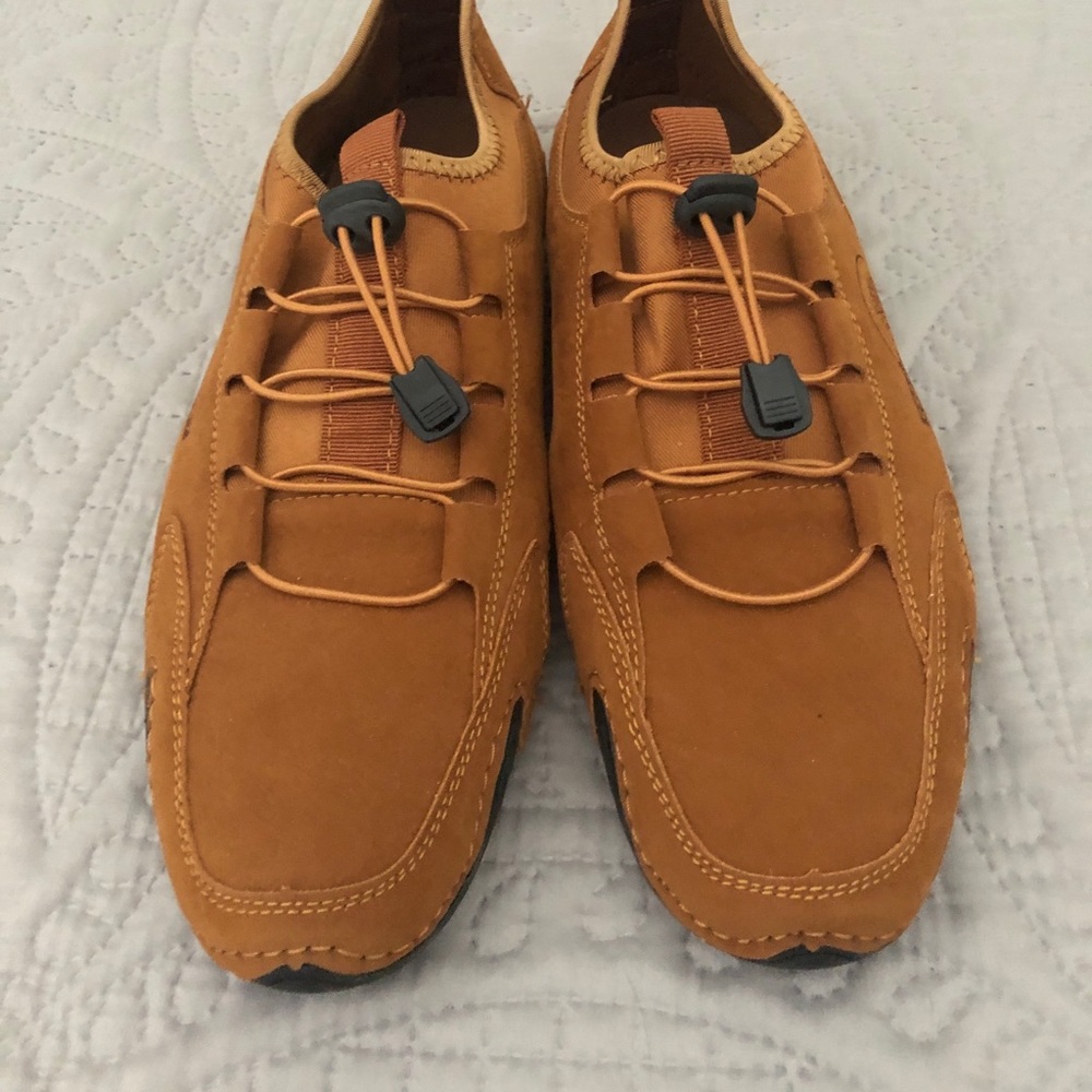 Men’s Suede Copper Driving Mocs (size 11?). Euro size 44